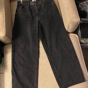 Dark gray wide leg jeans
